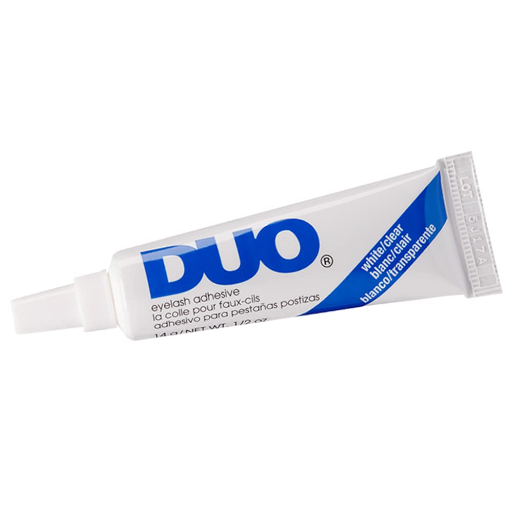 DUO adhesivo pestanas retirada facil sin residuo blanco.