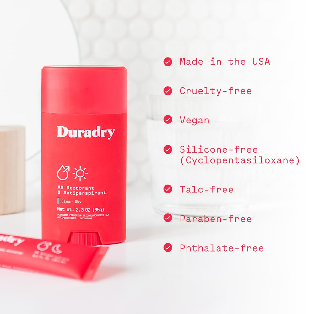 Ingrédients naturels Duradry Barca pour une protection discrète.