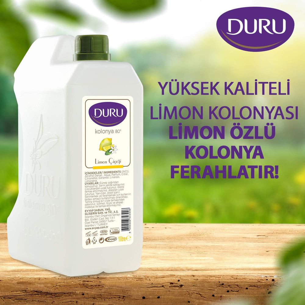 Duru Colonia Limón 900ml con rociado fácil, aplicación rápida y agradable.