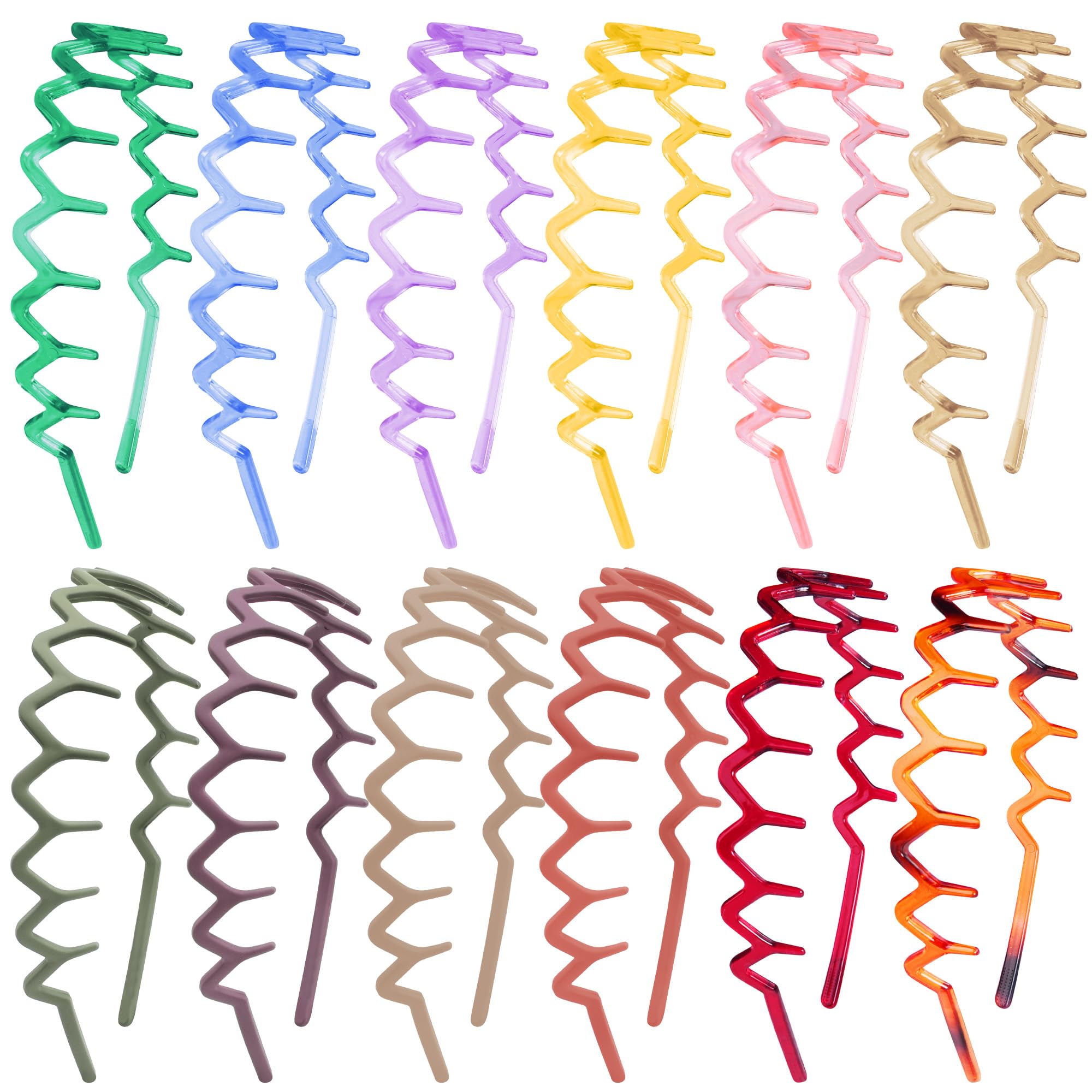 Diadema zigzag Duufin con dientes antideslizantes para fijar peinados.