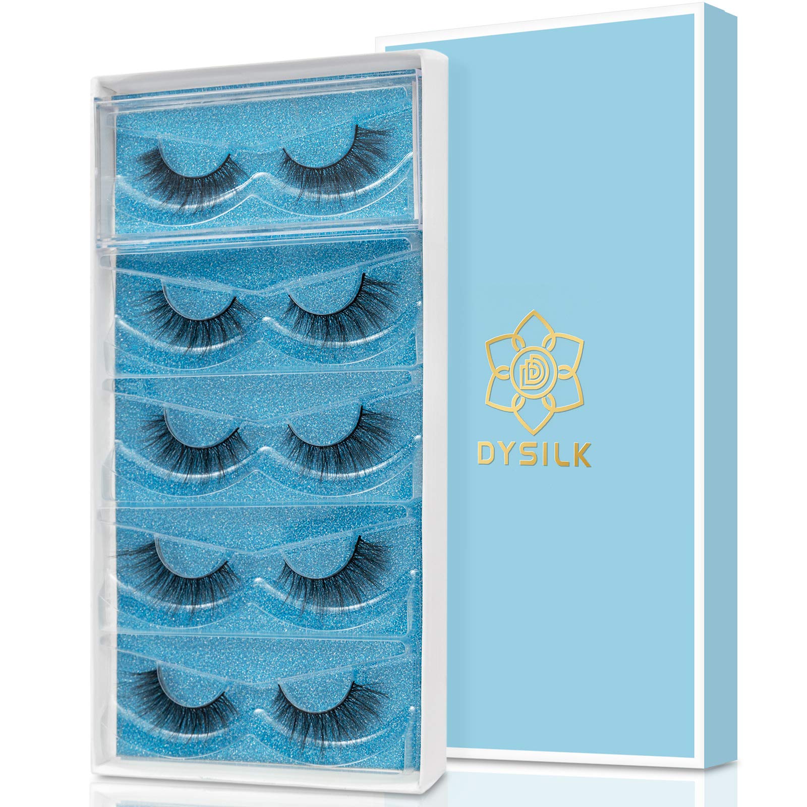 Pestañas DYSILK mink sintéticas finas-esponjosas para look natural.