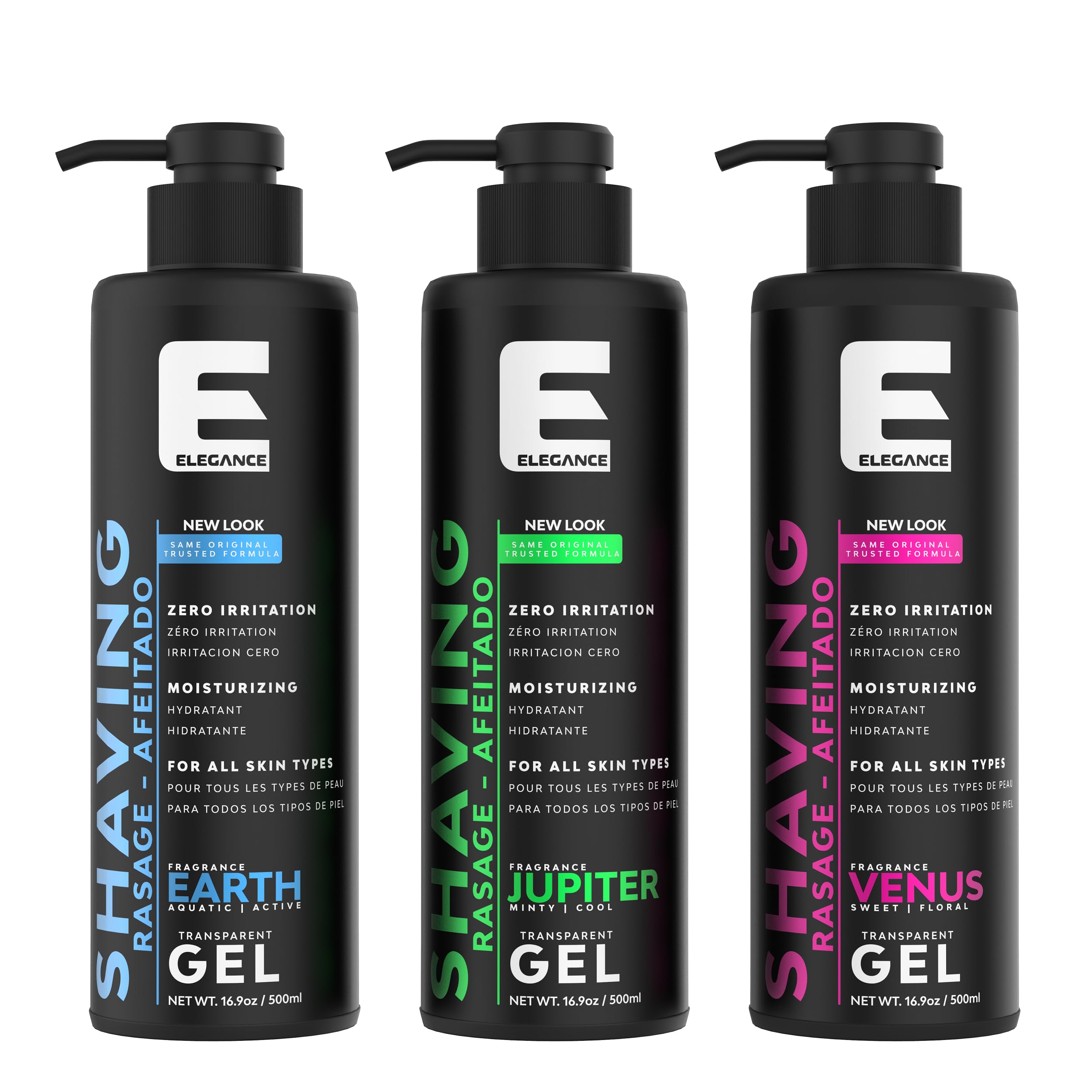 E Elegance aquatic earth fragrance bottle conveys refreshing scent during grooming.