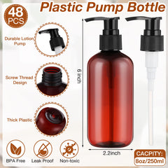 Eaasty botellas vacías 8oz transparentes para ver la cantidad
