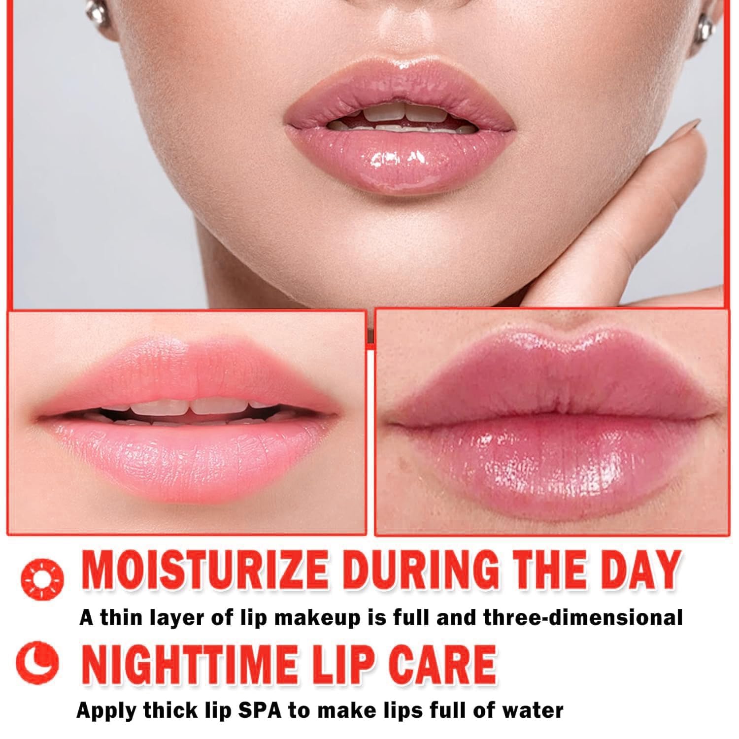 Bálsamo labial Eakroo sabor sandía, brillo natural para labios hidratados
