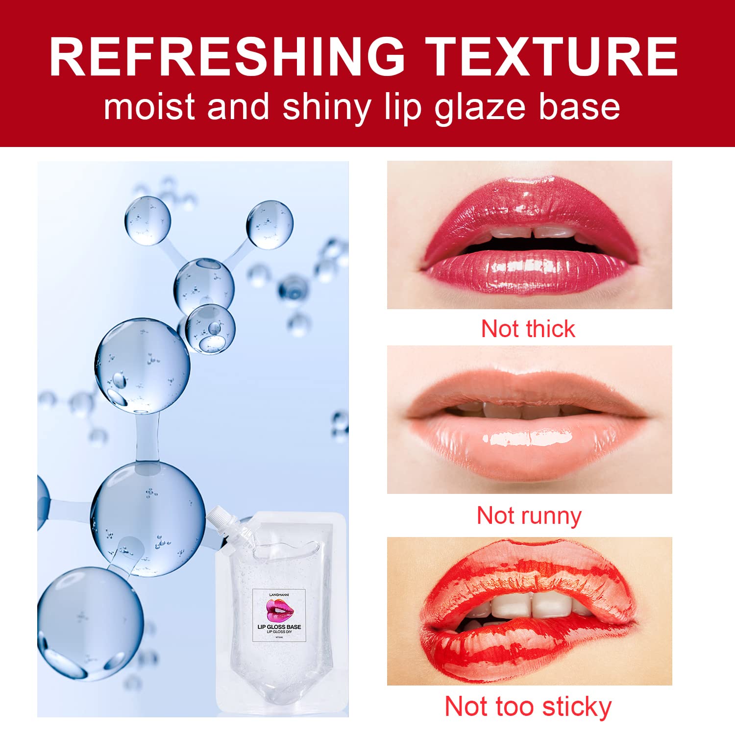 Primer de labios claro Eakroo, listo para preparar labios para brillo casero.