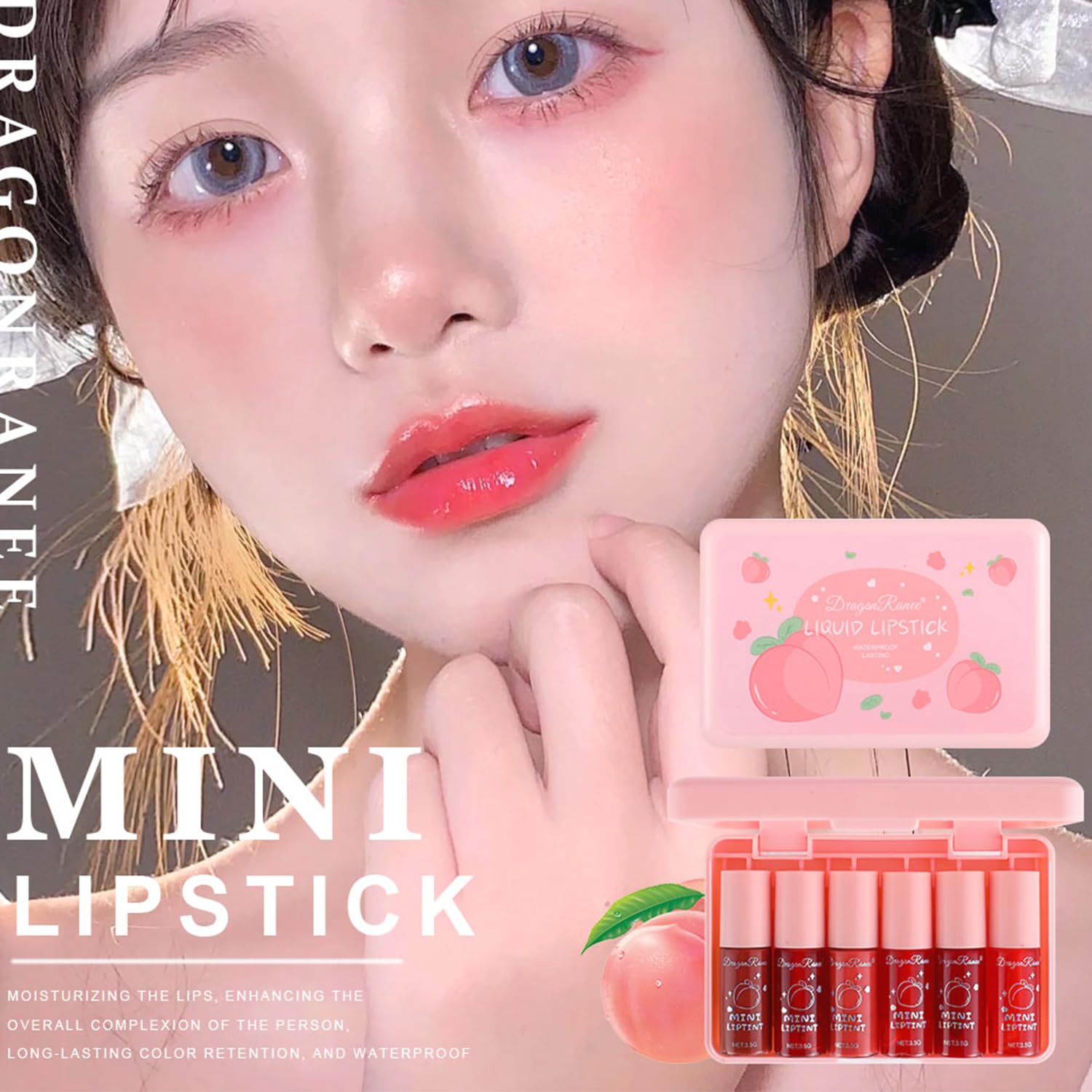 Tinte labial mini coreano Eakroo con efecto velvet, hidrata labios.