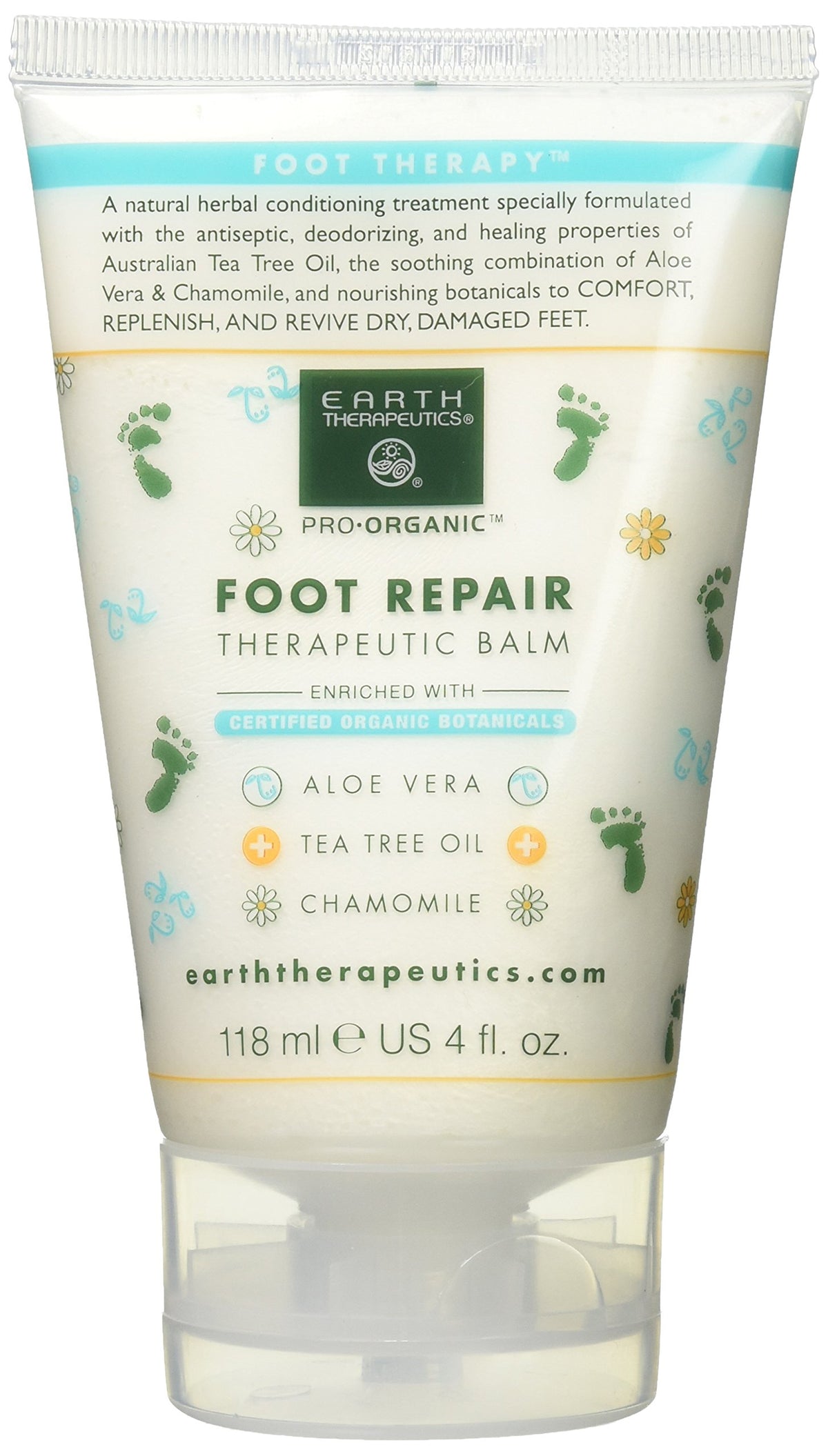 Earth Therapeutics balsamo de pies 4oz, hidratación profunda para pies secos