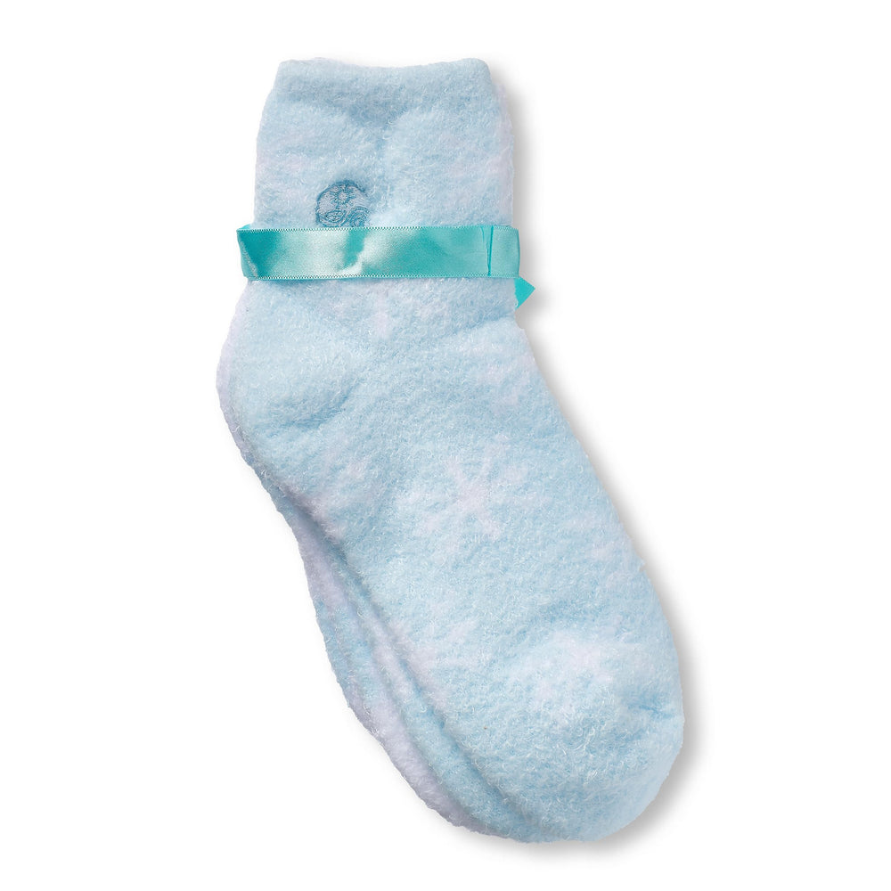 Earth Therapeutics Thera-Soft Aloe calcetines, vista trasera, confort suave para dormir.