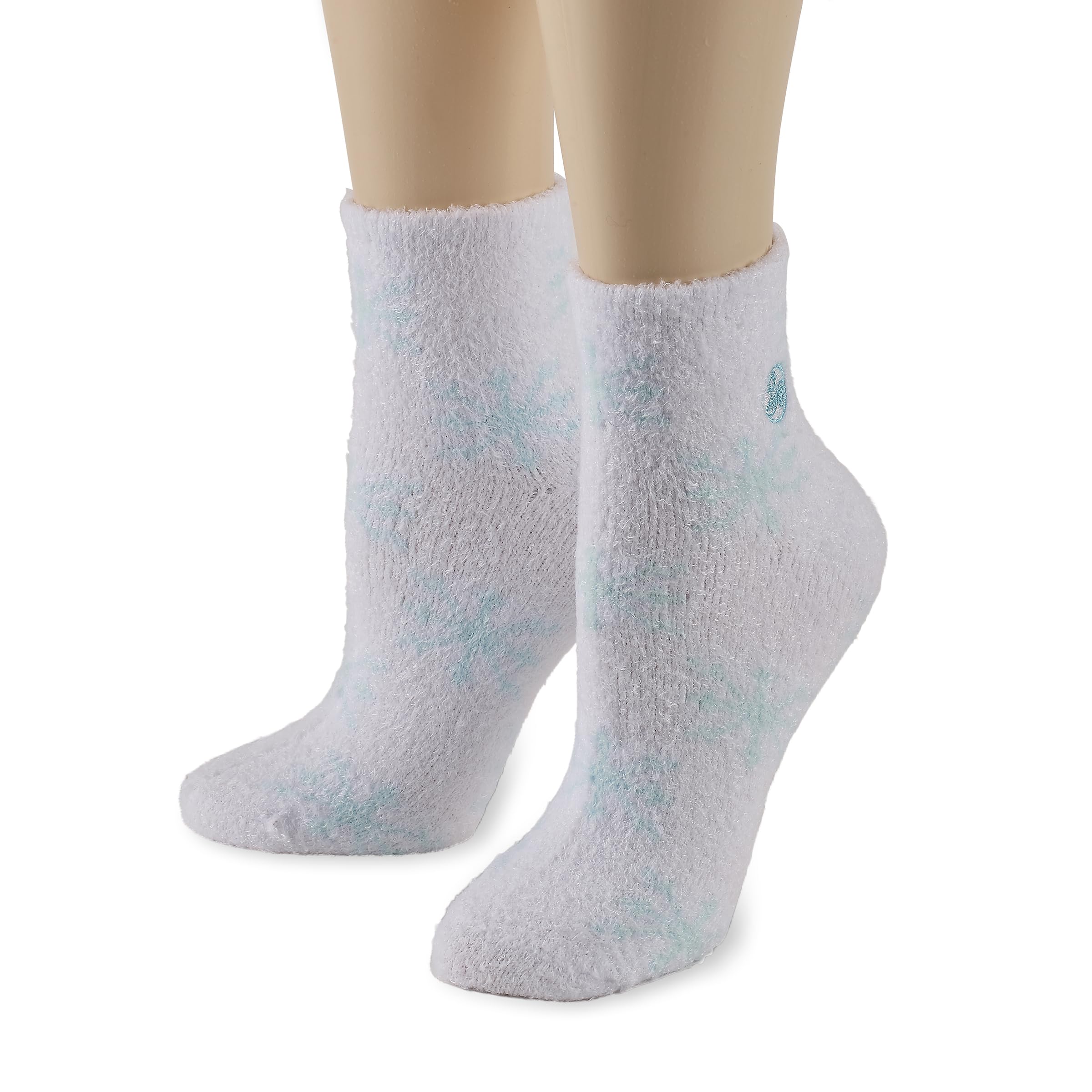 Earth Therapeutics Thera-Soft Aloe calcetines en dos pares, color azul cielo claro.