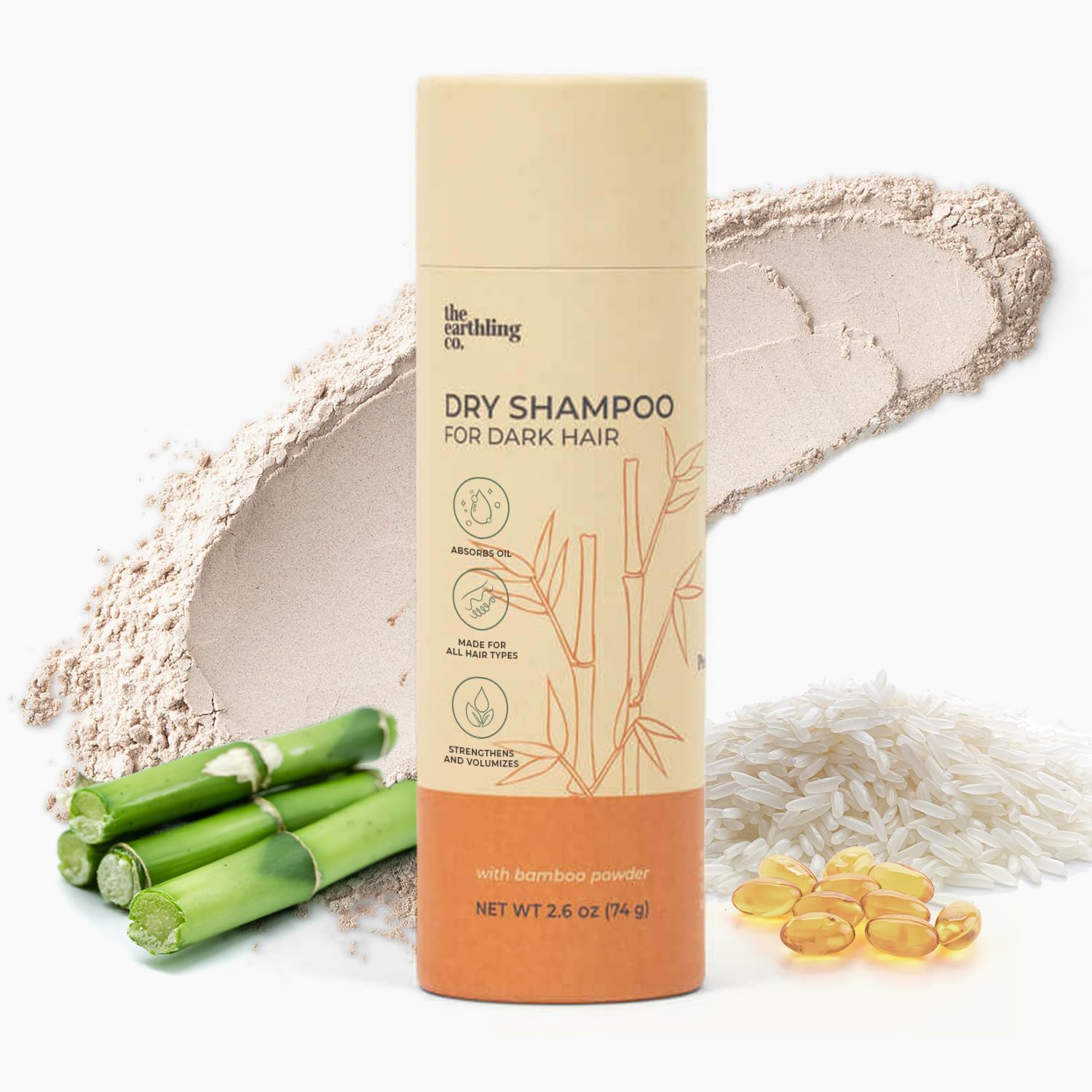 The Earthling Co. polvo seco para cabello que controla grasa y aporta volumen.