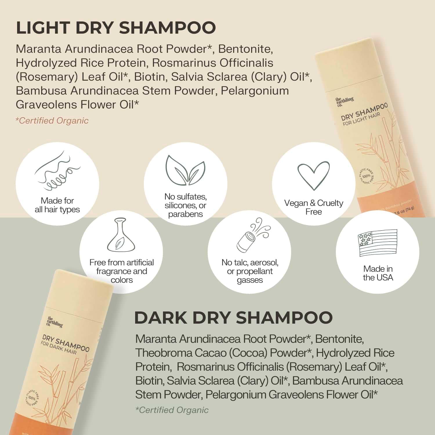 The Earthling Co. funciona para todos los tipos de cabello con fórmula suave.