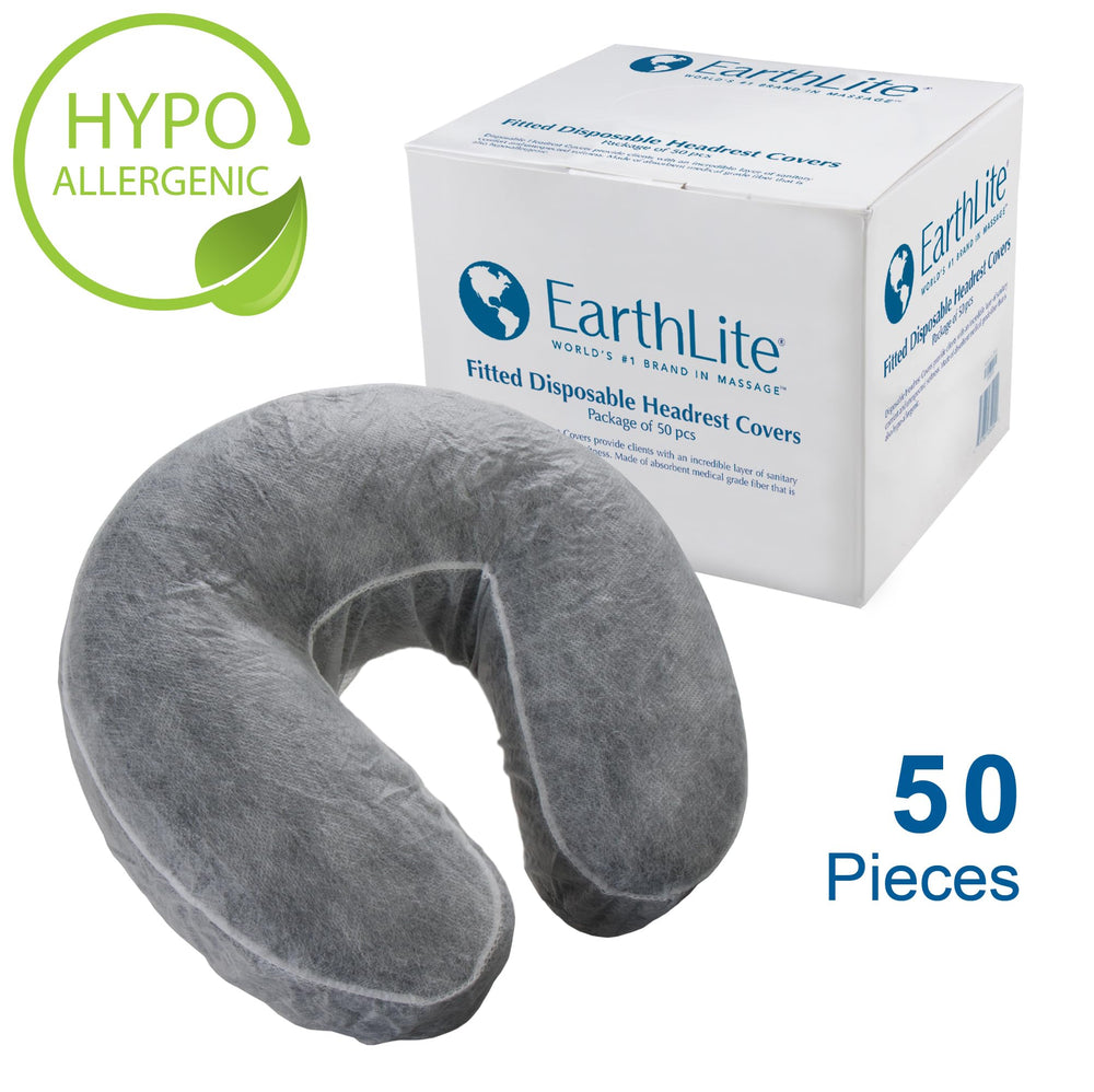 EarthLite cubiertas desechables para cabezal rostro en masajes, uso práctico y cómodo.