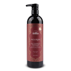 Earthly Body MKS Nourish Shampoo original, botella frontal, limpia suavemente cabello fino