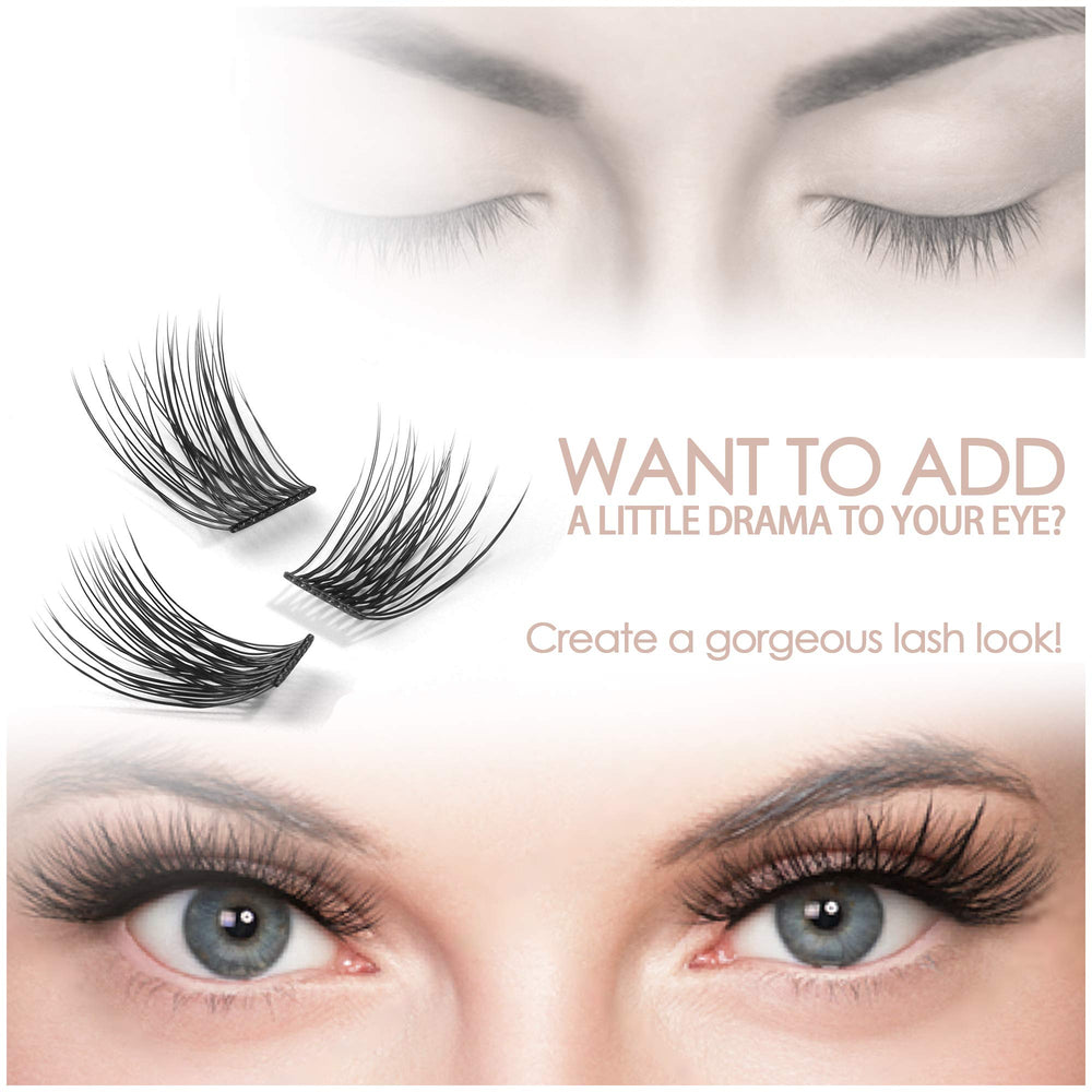 EASITENSION black tip eyelash tweezers aiding accurate placement.