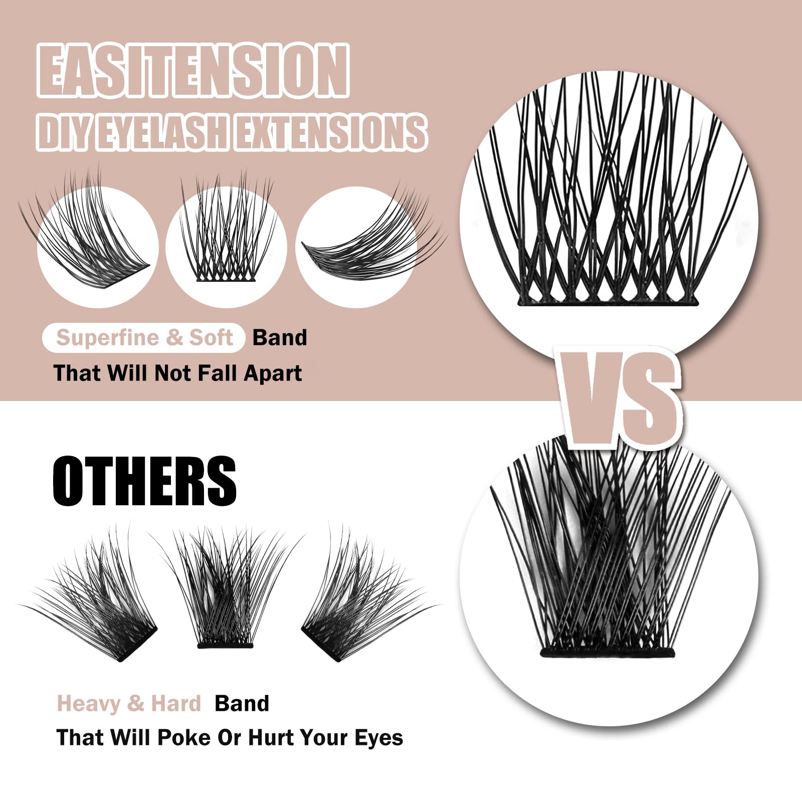 EASITENSION eyelash glue tube with latex-free, low-irritation formula for safe application.
