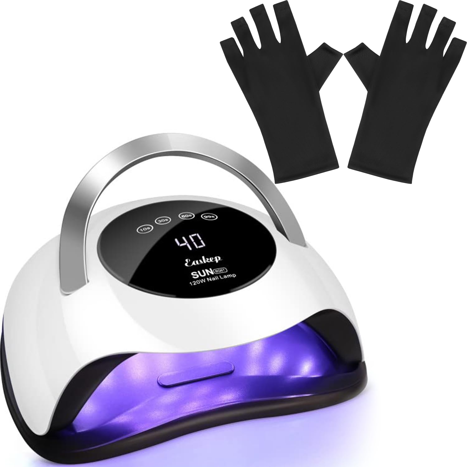 Easkep 120W UV: luz frontal para uñas, secado uniforme del gel.