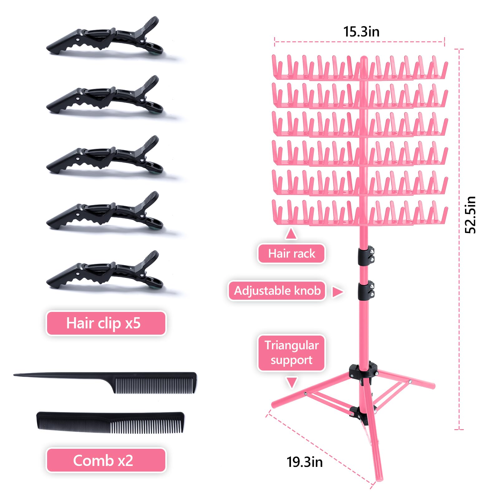 Eastdone rack de doble cara con 144 ganchos para separar y ordenar extensiones