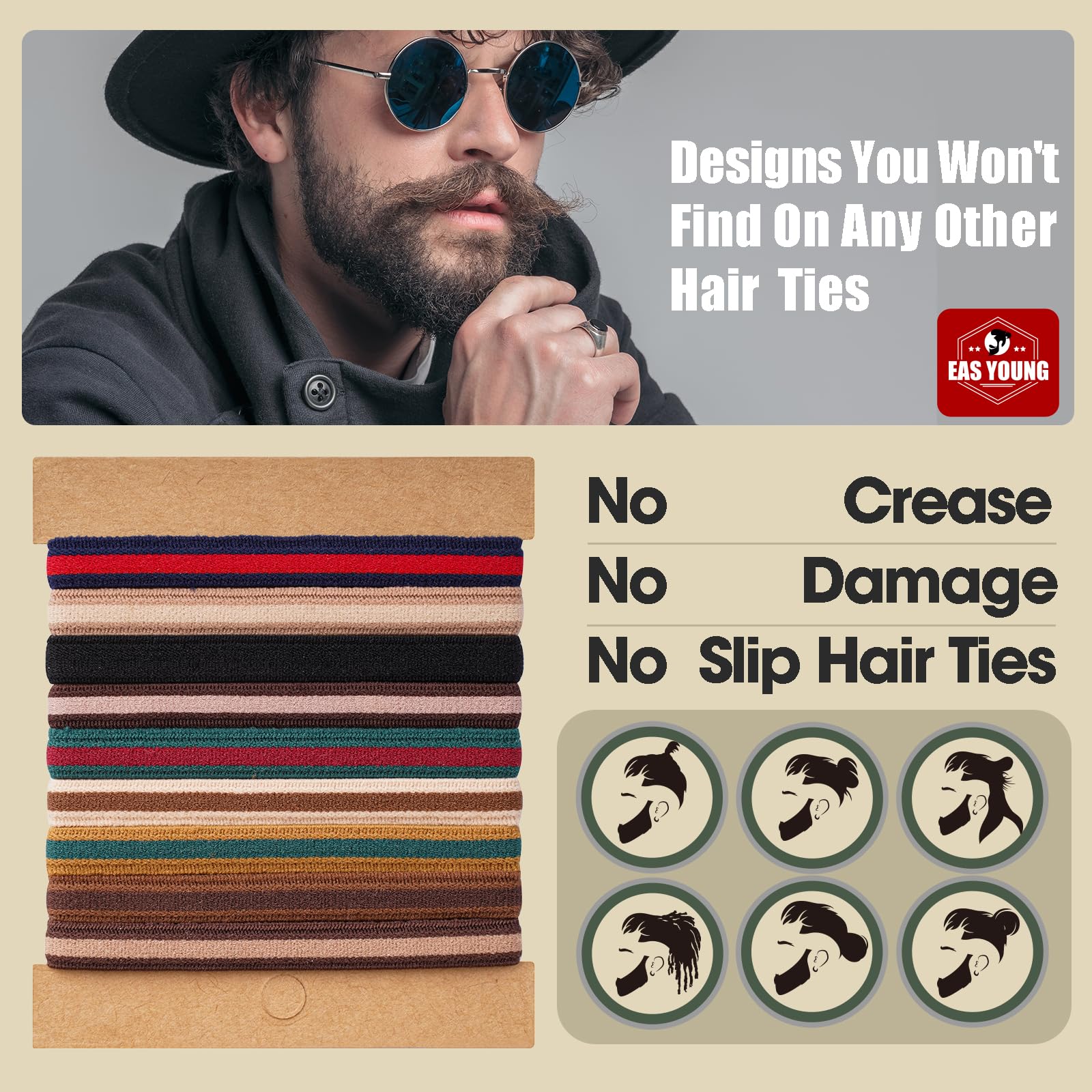 Lazo de pelo trenzado usado como pulsera elegante para hombres.