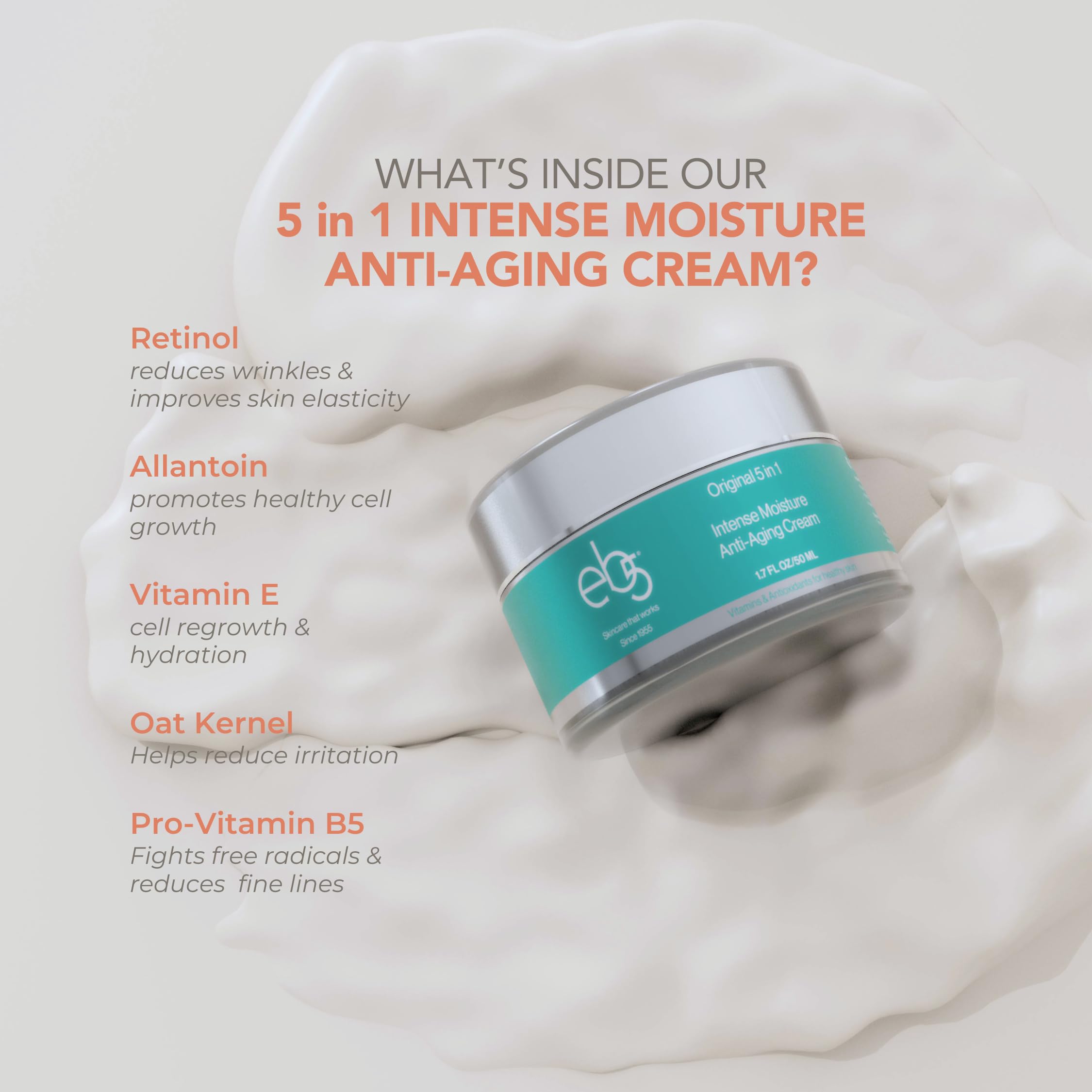 eb5 crema con vitamina E y B5 regeneración suave