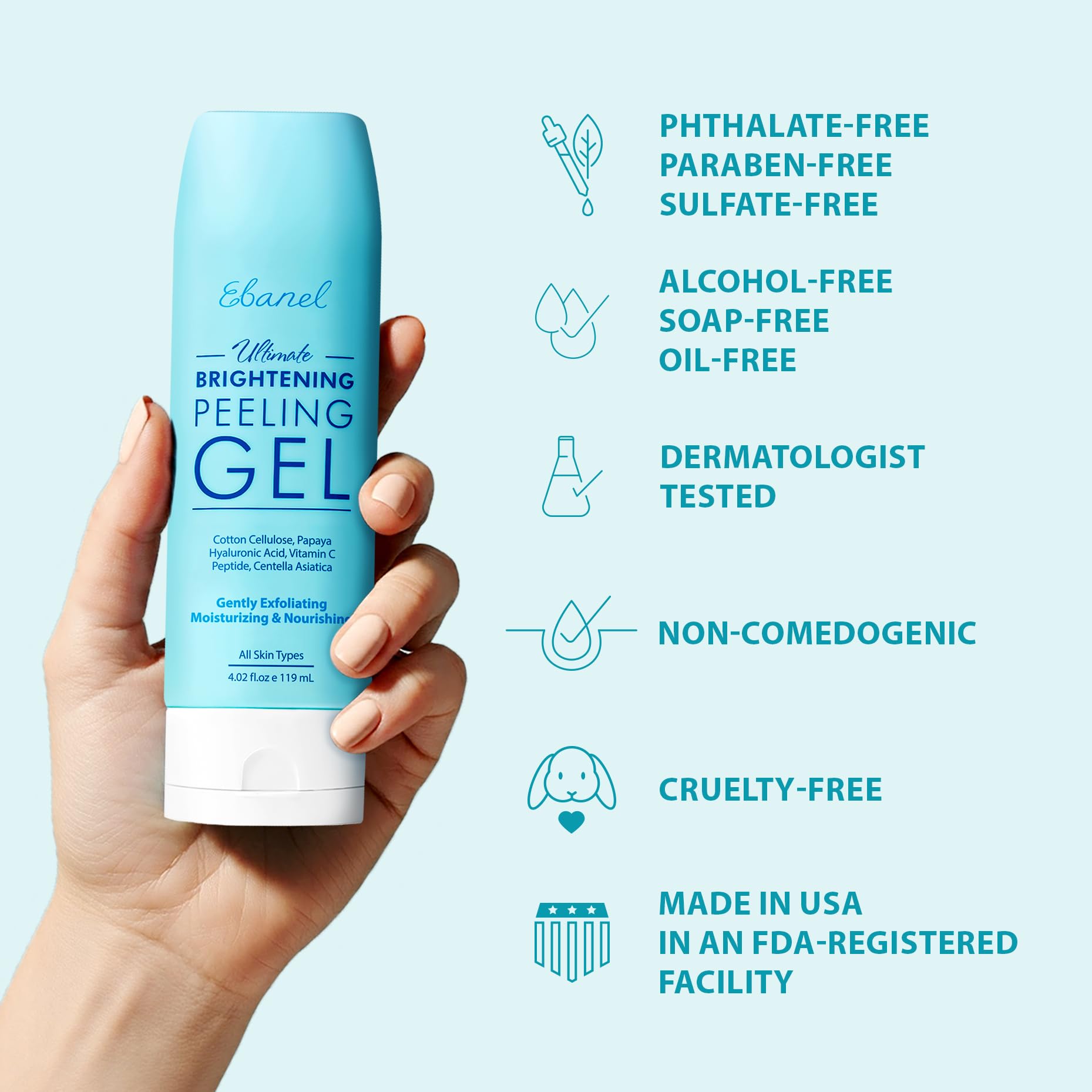 Ebanel gel exfoliante prepara la piel para serums y maquillaje