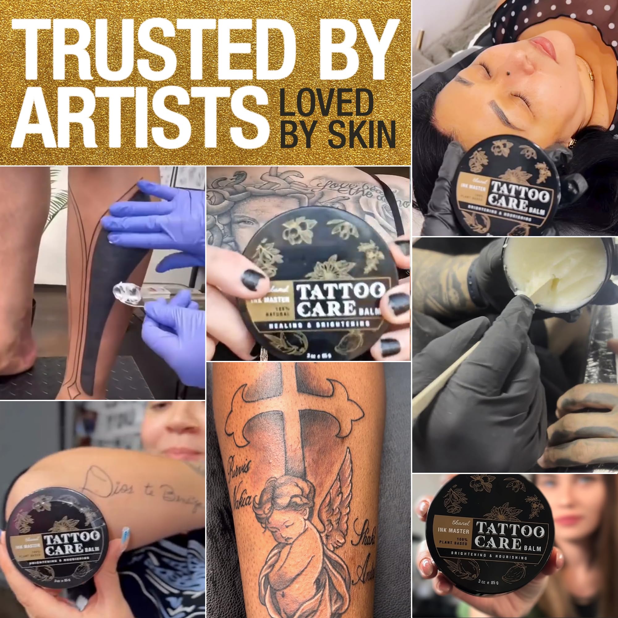 Piel sensible con Ebanel Tattoo Balm seguro para zonas delicadas
