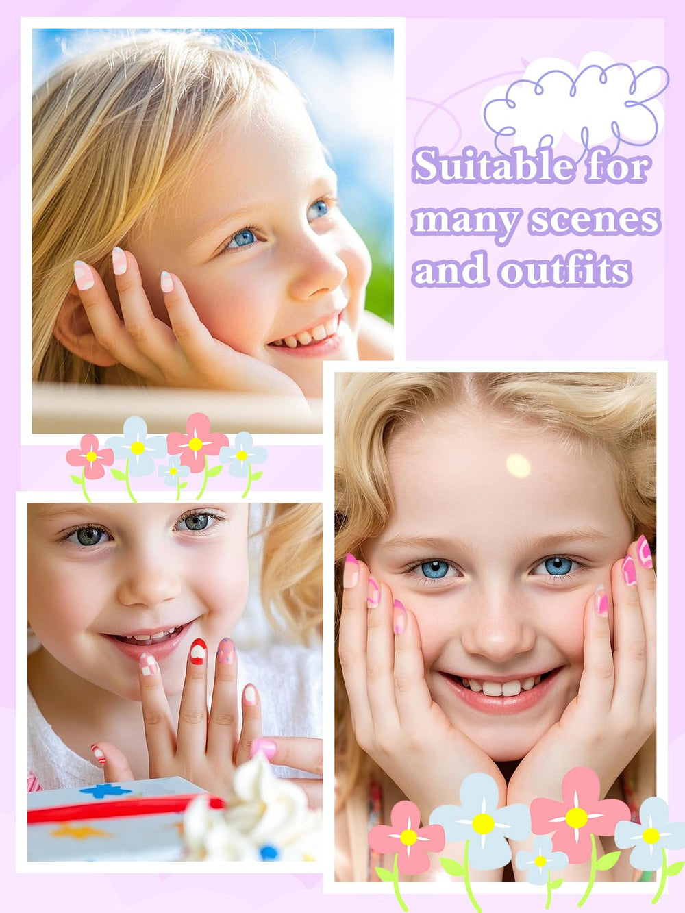 EBANKU uñas de ABS resistentes, material duradero para niñas