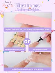 EBANKU diseño floral en uñas falsas para un look adorable.