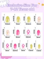 EBANKU uñas postizas para niñas con 13 tallas, ajuste cómodo y seguro.