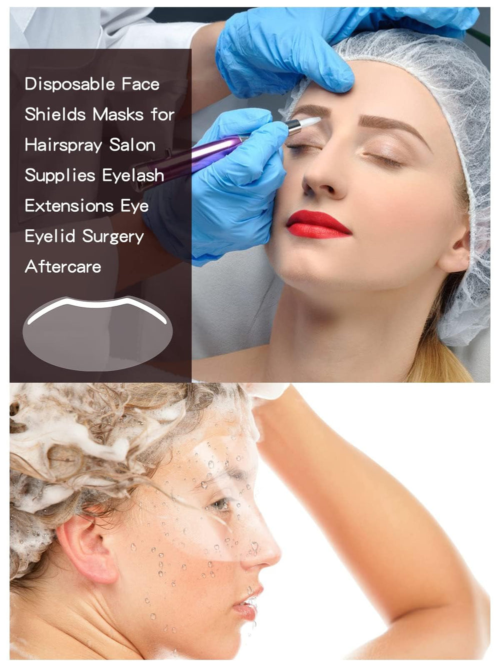 Visor EBANKU para extensiones de pestañas, evita salpicaduras.