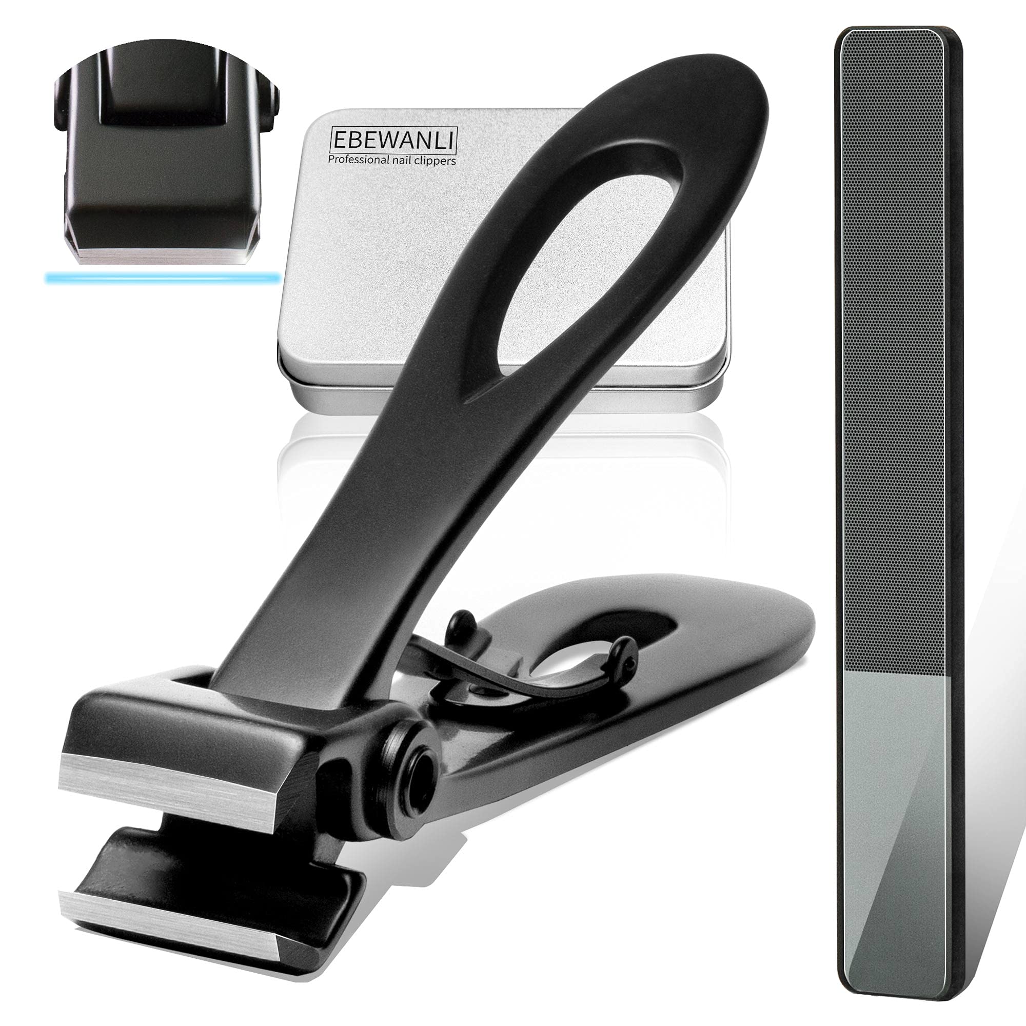 EBEWANLI corta-uñas boca-17mm-ancha para uñas gruesas, corte preciso