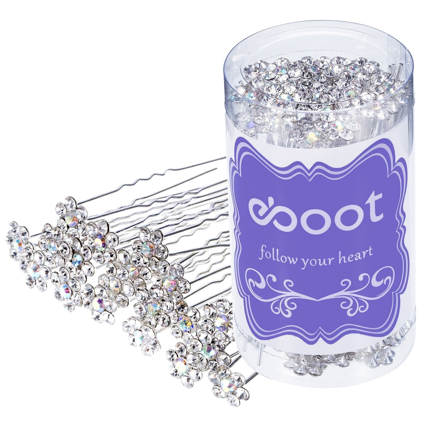 EBOOT: broches de pelo flor cristal blanco, 40 piezas para peinados elegantes y fáciles.