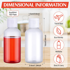 Botellas Eccliy 60 ml para viajes con 5 embudos, prácticas para rellenar cremas.