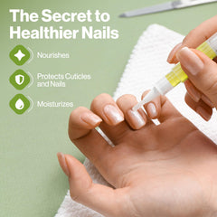 ECCO PURE aceite para cutículas, uñas más fuertes y manicura duradera.