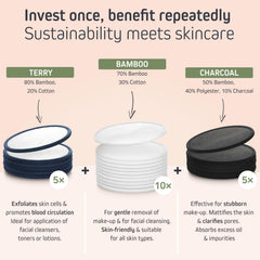Discos ecolifestyle de bambú carbón para limpieza profunda.