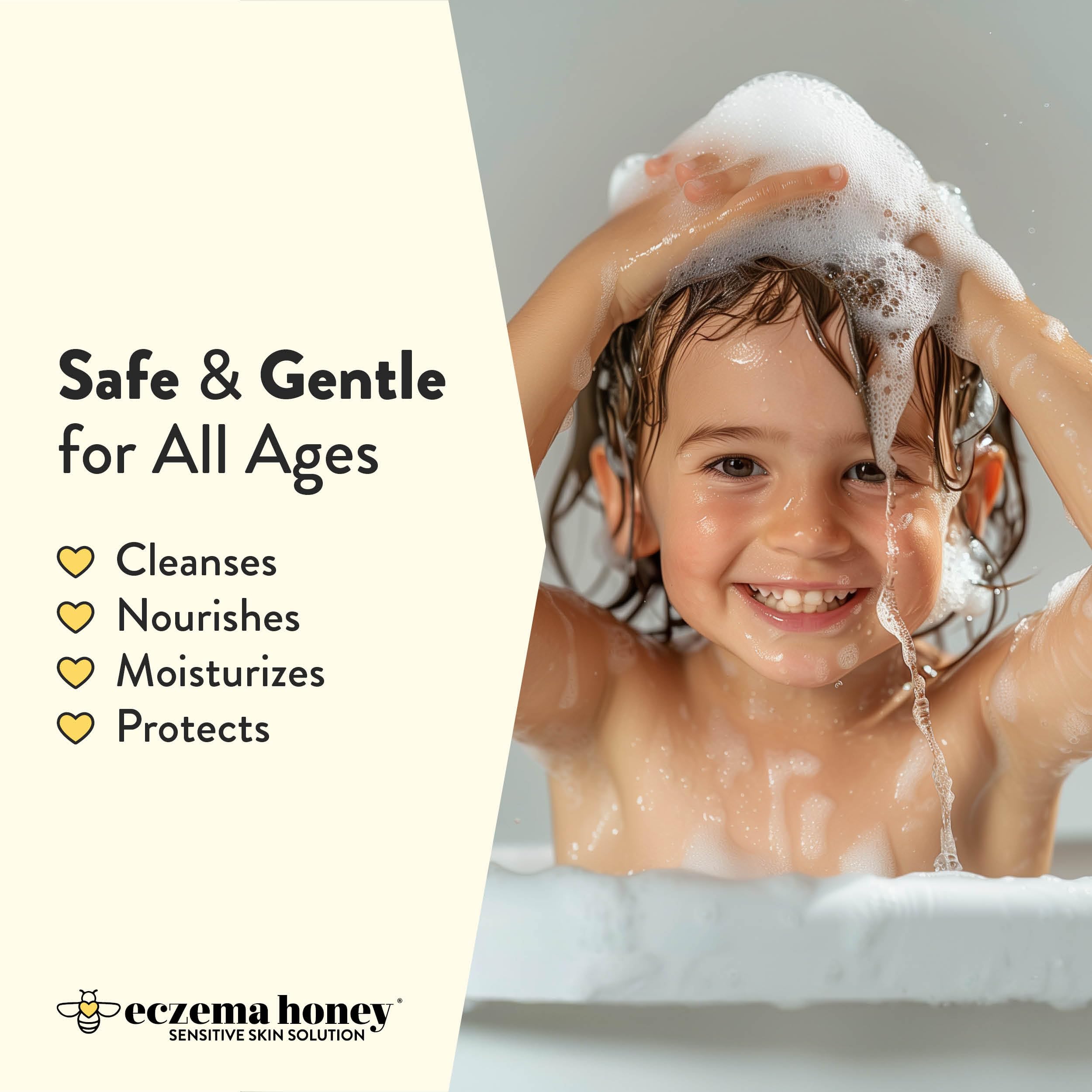 Champú nutritivo ECZEMA HONEY: ingredientes-argan fortalecen y protegen el cabello.