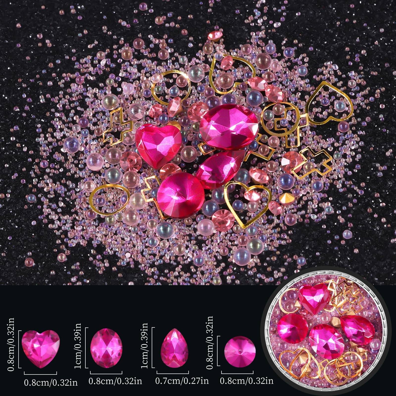 editTime cristales para uñas, brillo intenso en 12 estilos