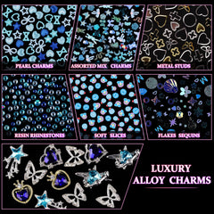 EditTime charms resina flor, diseño elegante para manicuras coloridas.