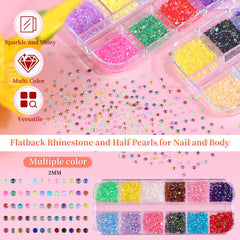 editTime perlas flatback mermaid para uñas elegantes con destellos