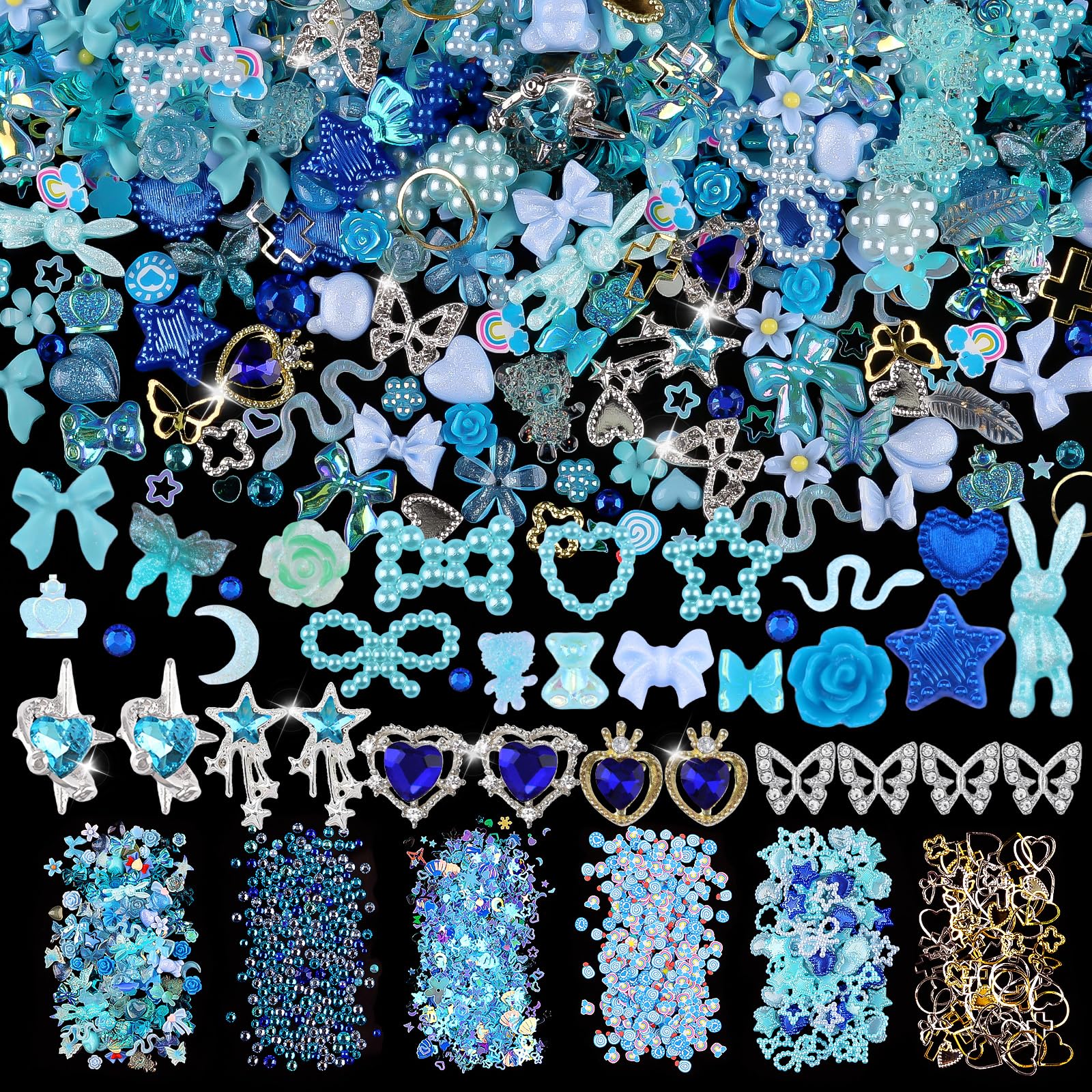 EditTime kit 3D para uñas con mezcla brillante de 650 piezas, ideal para brillo.