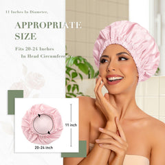 Gorro de ducha lavable Edoneery rosa y portátil para viaje