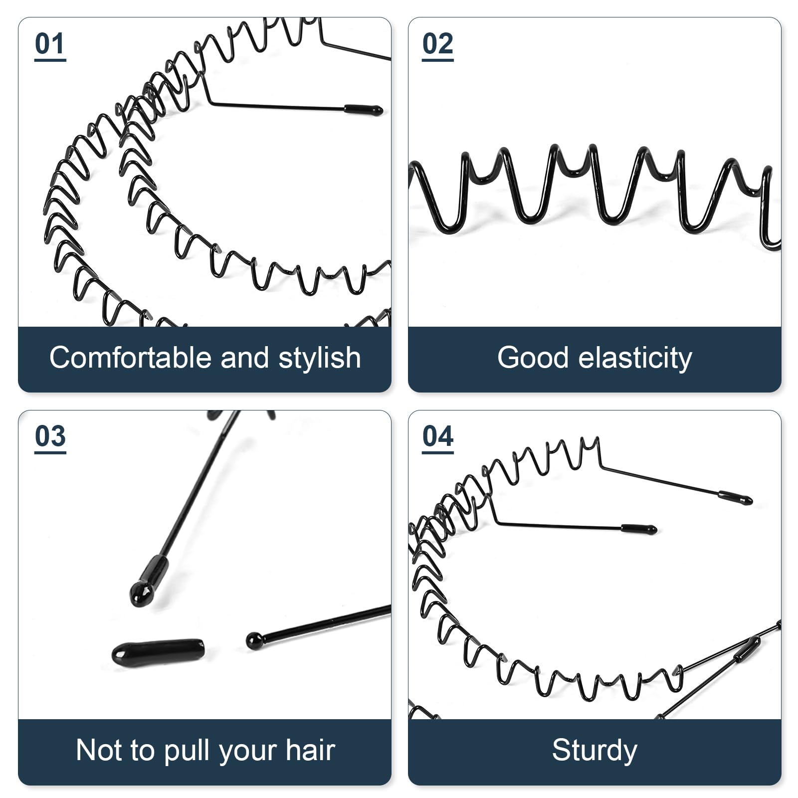 Eduftis banda metal cabello unisex: accesorio versátil para hombres y mujeres.