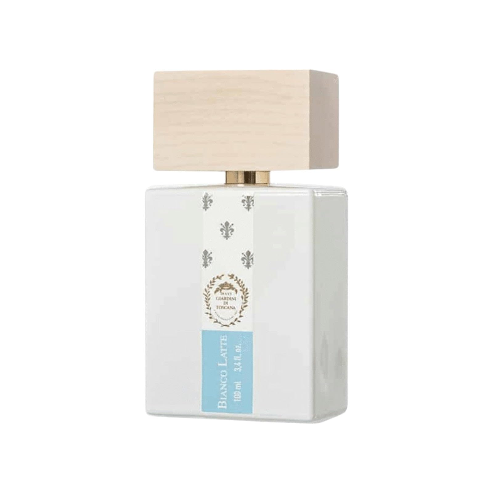 Edulge Bianco Latte frasco frontal, aroma cálido y elegante.