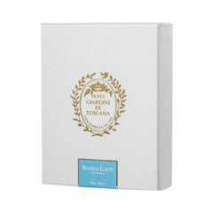 Edulge Bianco Latte spray en mano, fragancia suave.