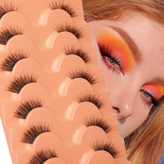 Pestañas Eefofnn con banda transparente para un look limpio y definido.