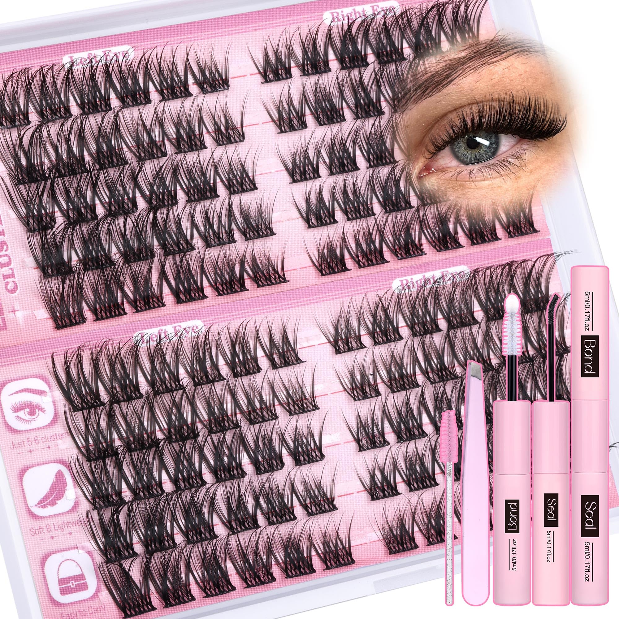 Eefofnn conjunto-clusters-pestanas-wispy para look natural diario