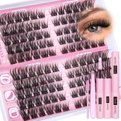Eefofnn conjunto-clusters-pestanas-wispy para look natural diario