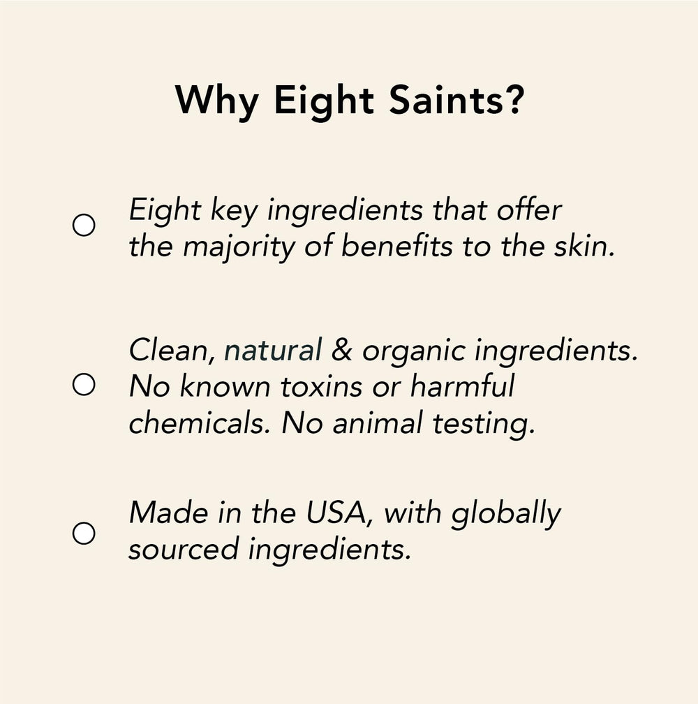 ingredientes naturales Eight Saints: aceite de cáñamo y karité