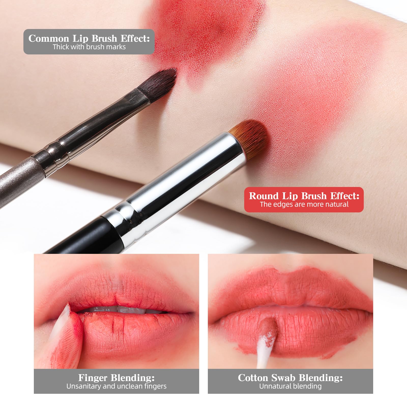 EIGSHOW brocha de labios, aplicación precisa para detalles y contornos.