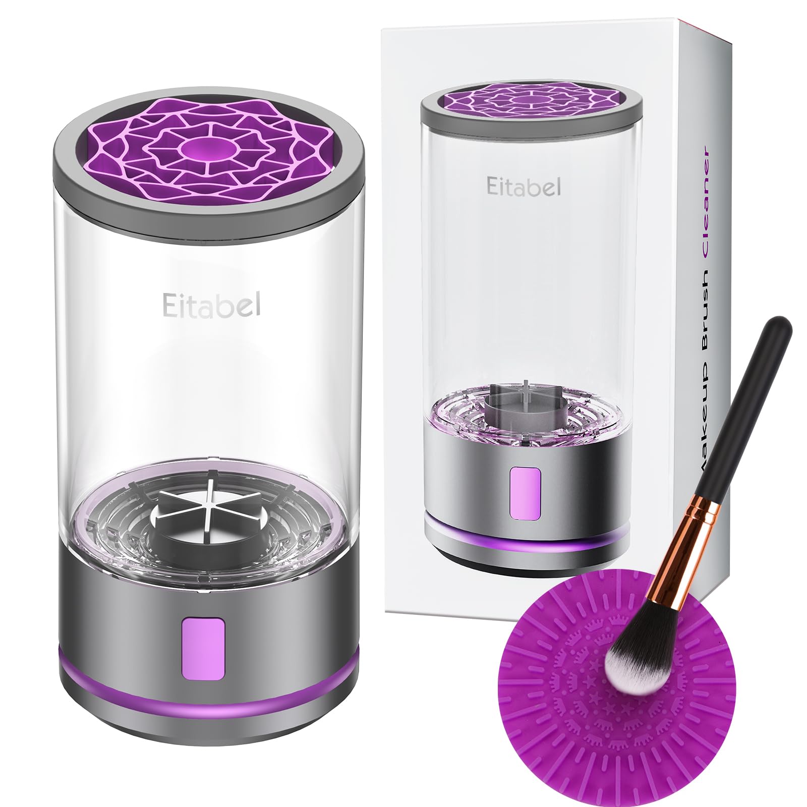 EITABEL limpiador de brochas automático, limpieza rápida y eficaz del maquillaje.