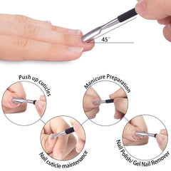 Cortacutículas Ejiubas con doble extremo para empujar y raspar cutículas.
